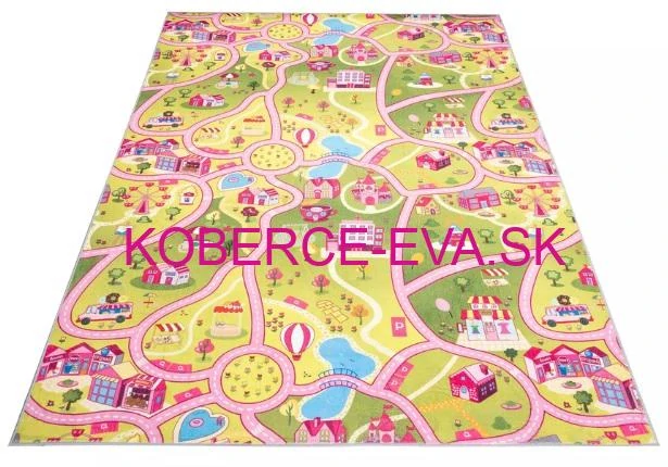 Detský hrací koberec Ružové mestečko