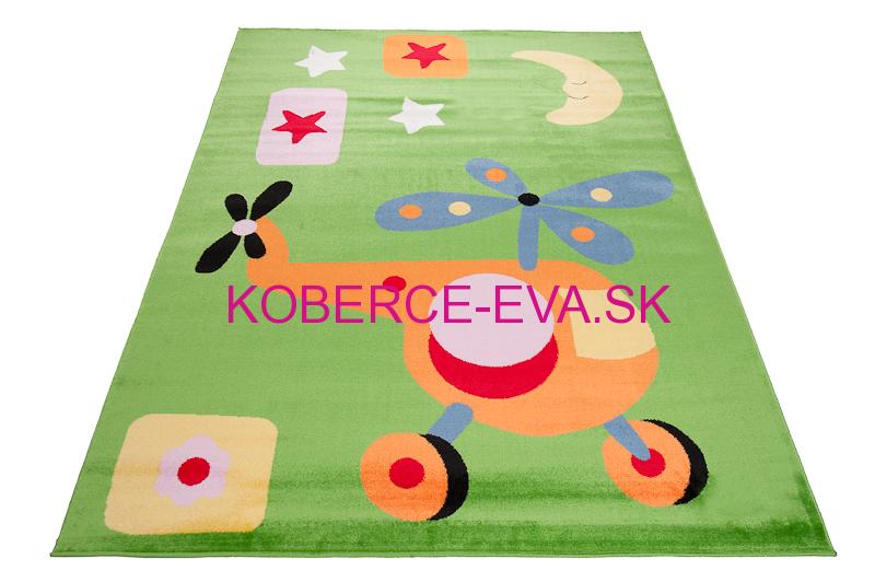 Detský koberec Happy vrtuľník zelený