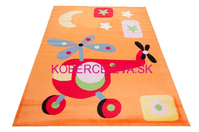 Detský koberec Happy vrtuľník oranžový