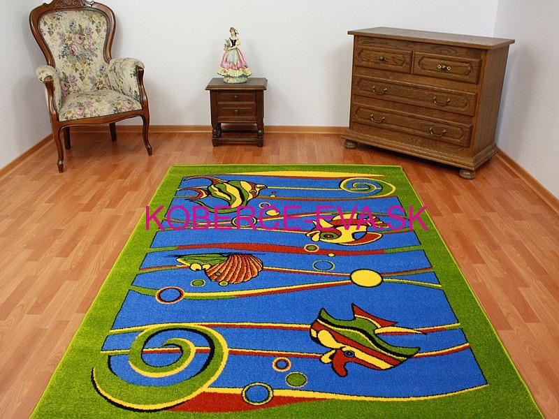 Detský koberec Rybky zelený