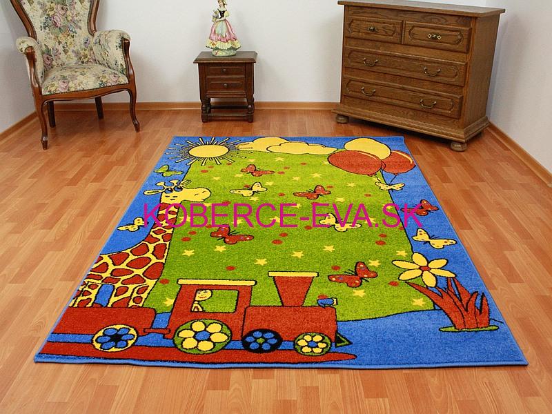 Detský koberec Žirafa modrý