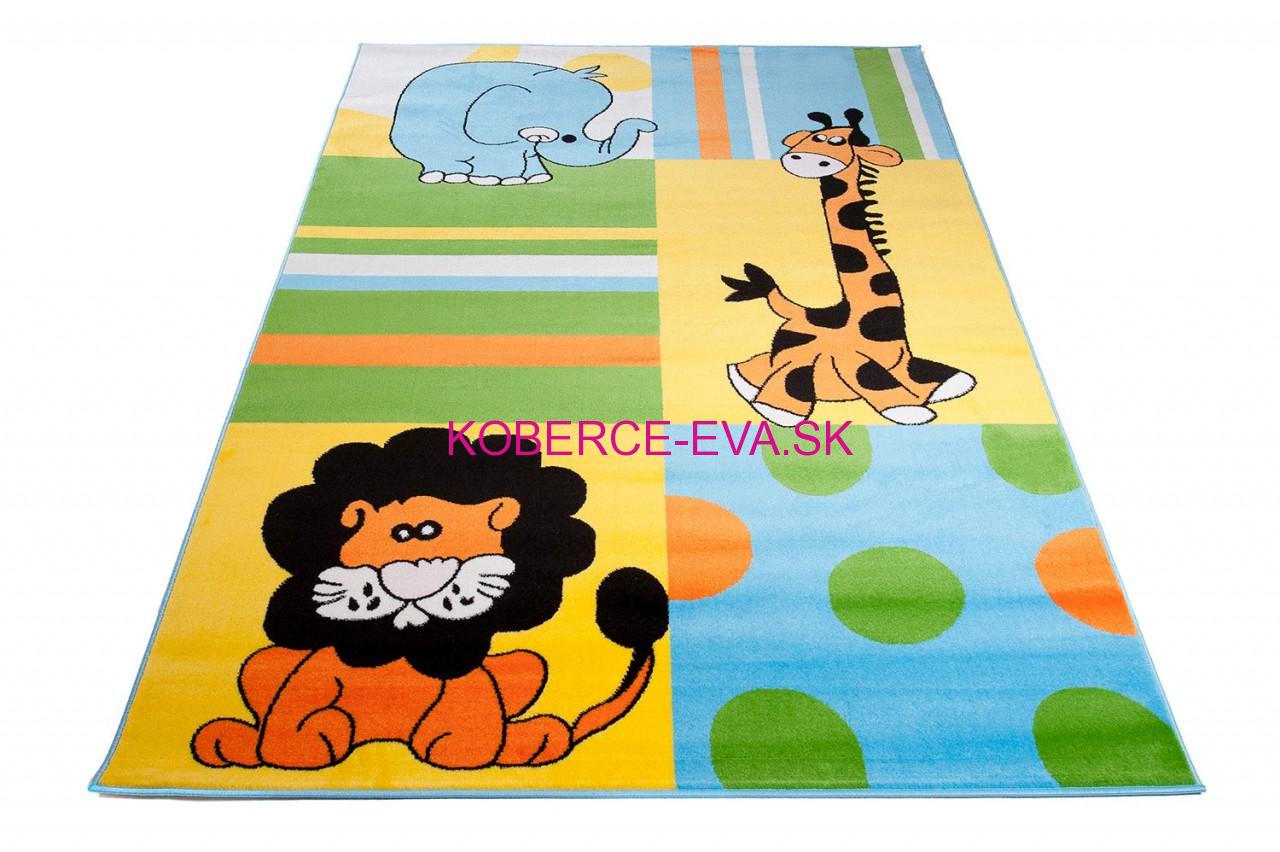 Detský koberec Happy ZOO modrý