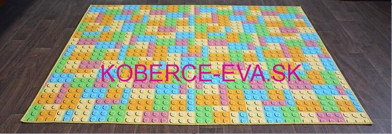 Detský kusový koberec Kocky-stavebnica