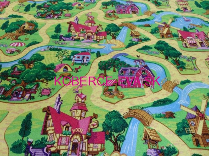 Metrážový detský koberec Candy Town