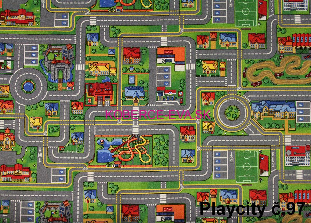 Metrážový detský koberec Play City 