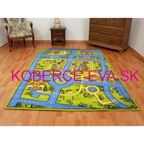Detský koberec Mestečko modrý