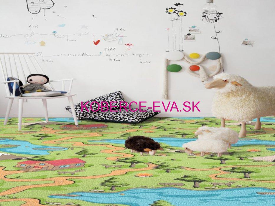 Detský velúrový kusový koberec Aljaška