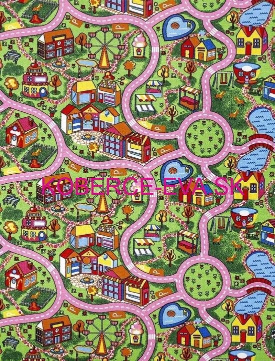 Metrážový detský koberec Úžasné mestečko