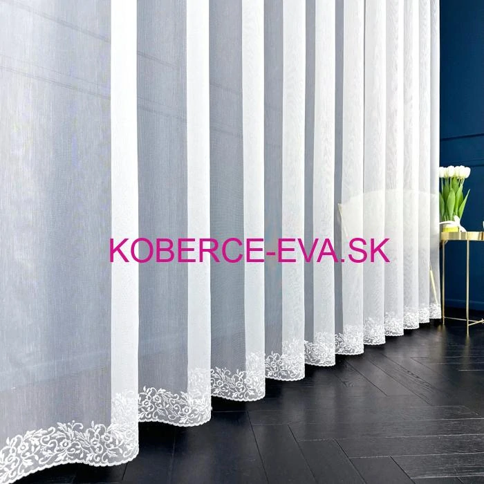 Záclona 25096 biela s výšivkou výška 280cm 