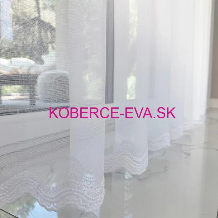Záclona 122028 biela s výšivkou výška 300cm 