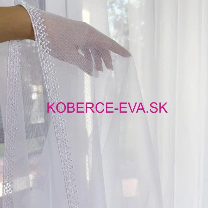 Záclona 13919 biela s výšivkou výška 280cm 