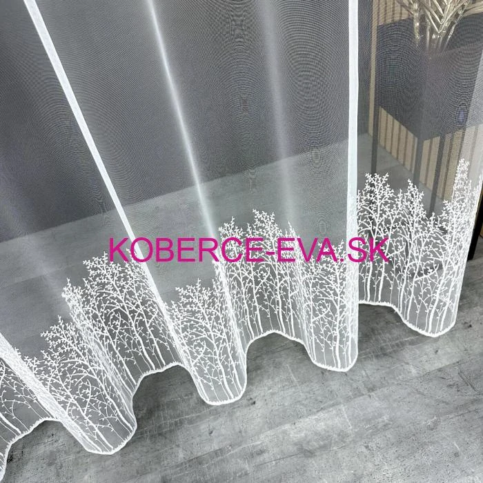 Záclona 121458 biela s výšivkou výška 280cm 