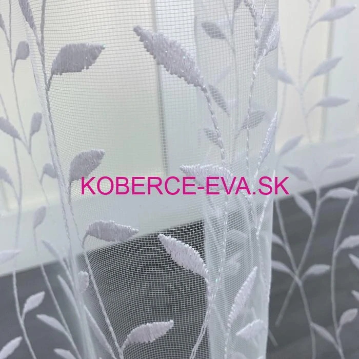 Záclona 24829 biela s výšivkou výška 280cm 