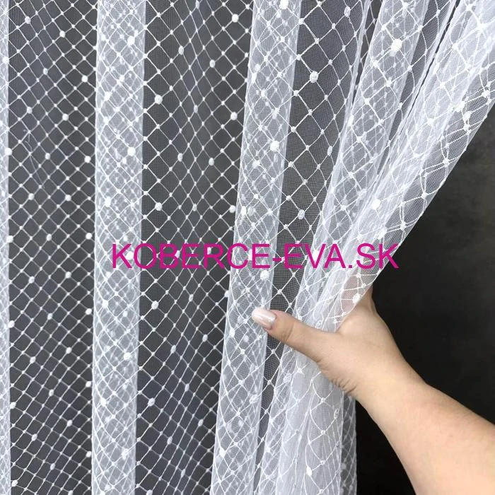 Záclona 9695 biela s výšivkou výška 280cm 