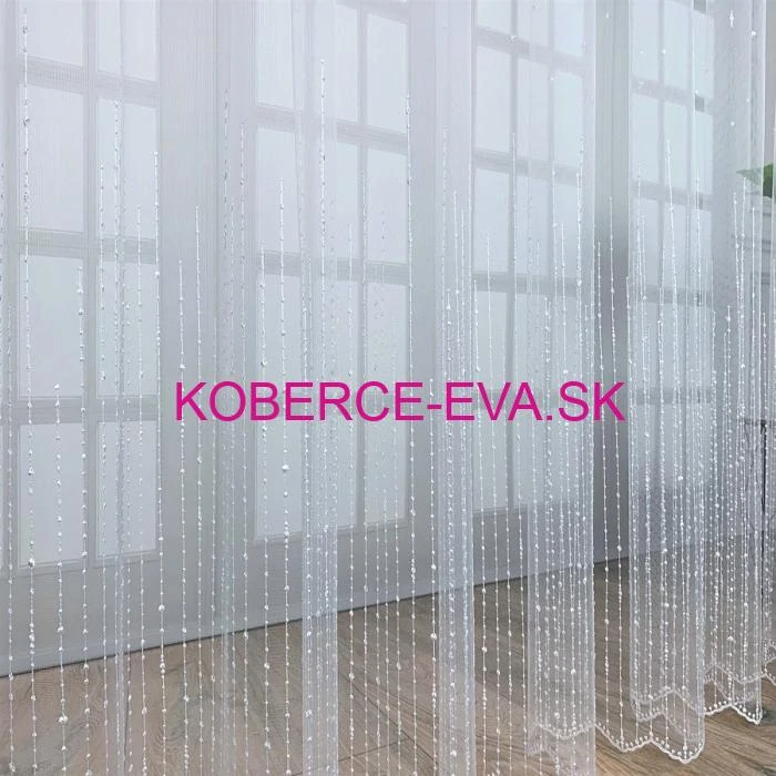 Záclona 24703 biela s výšivkou výška 160cm 