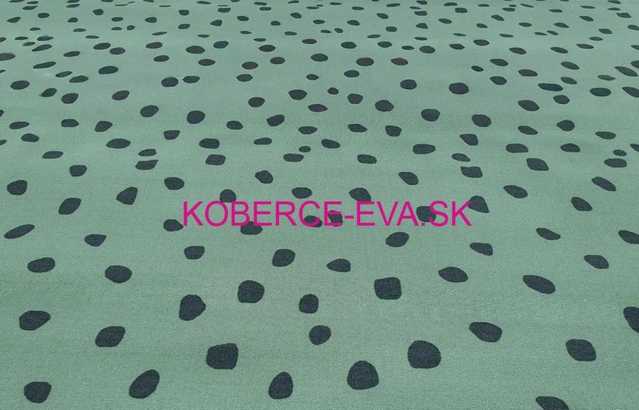 Metrážový detský koberec Sky tlmená zelená