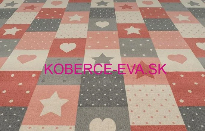 Metrážový detský koberec Spark rúžovo-šedý
