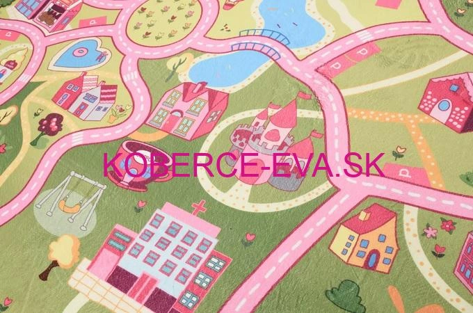 Detský hrací koberec Ružové mestečko