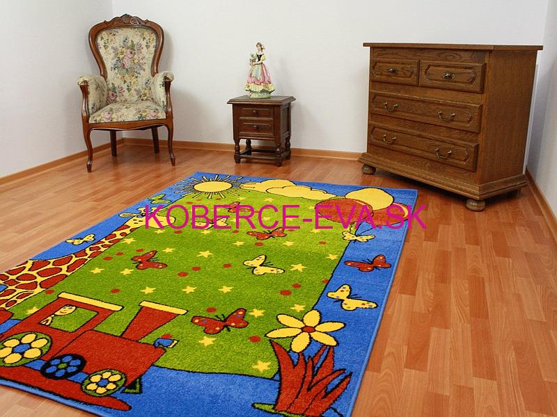 Detský koberec Žirafa modrý