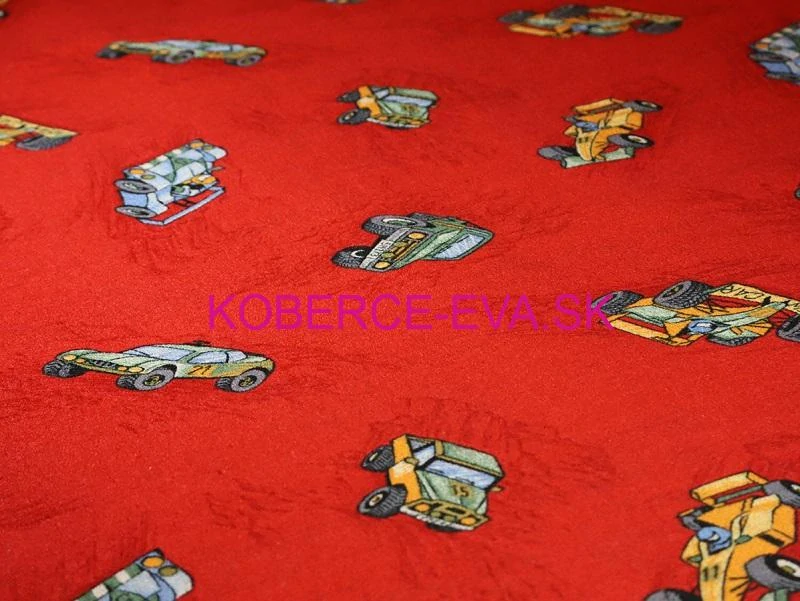 Metrážový detský koberec Racer červený