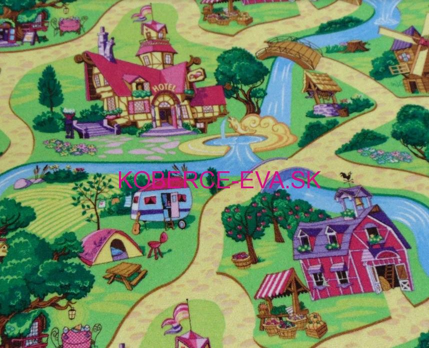 Metrážový detský koberec Candy Town