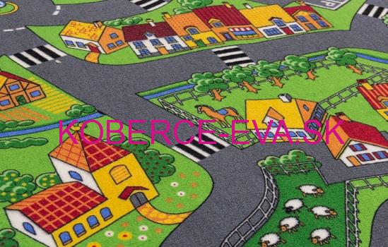 Metrážový detský koberec Little village velúr
