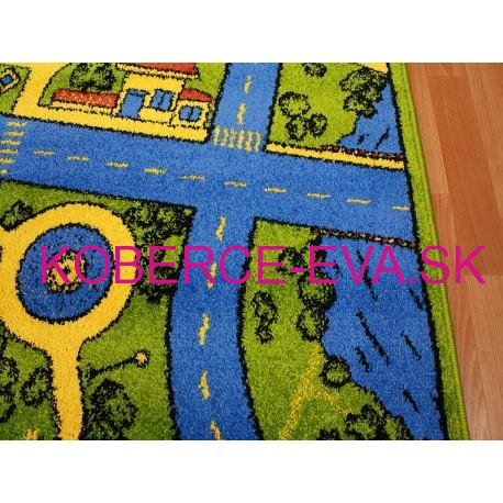 Detský koberec Mestečko modrý