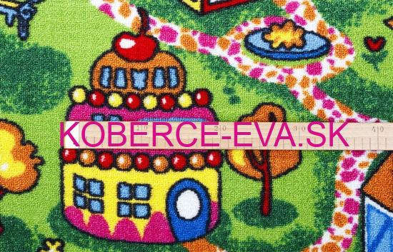 Metrážový detský koberec Úžasné mestečko