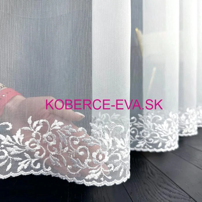 Záclona 25096 biela s výšivkou výška 280cm 