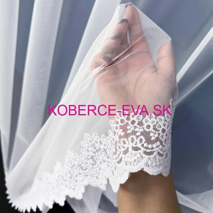 Záclona 122537 biela s výšivkou výška 290cm 