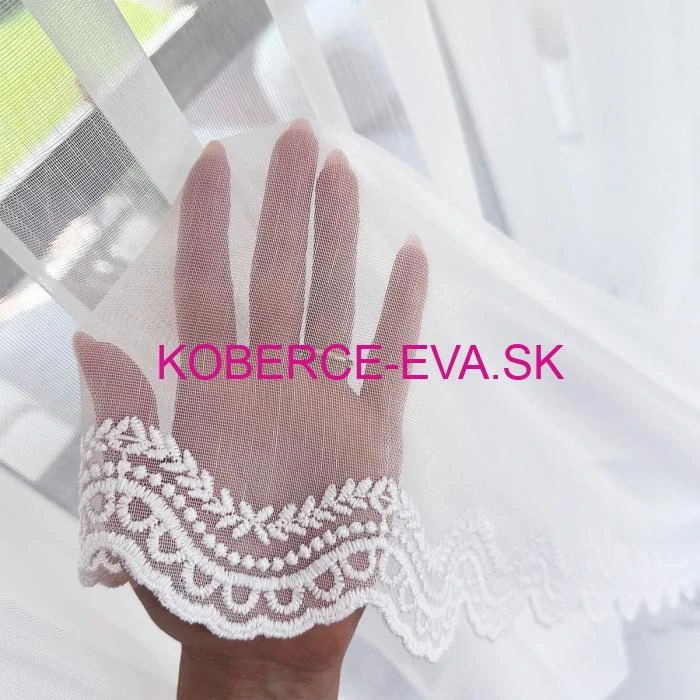 Záclona 122028 biela s výšivkou výška 300cm 