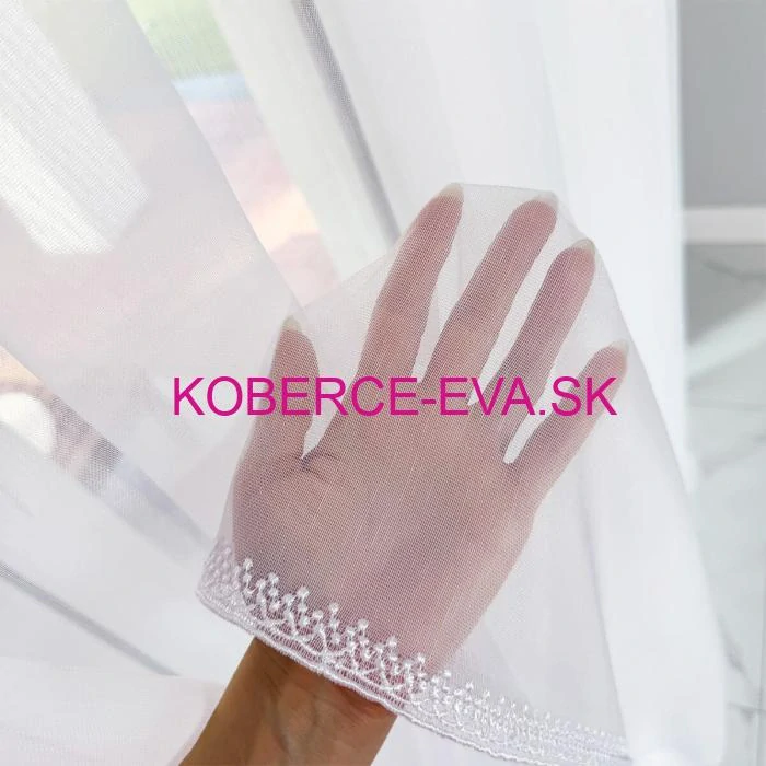 Záclona 13919 biela s výšivkou výška 280cm 