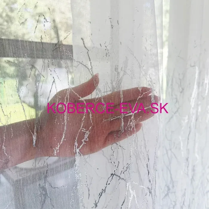 Záclona 0081-s biela s potlačou výška 300cm 