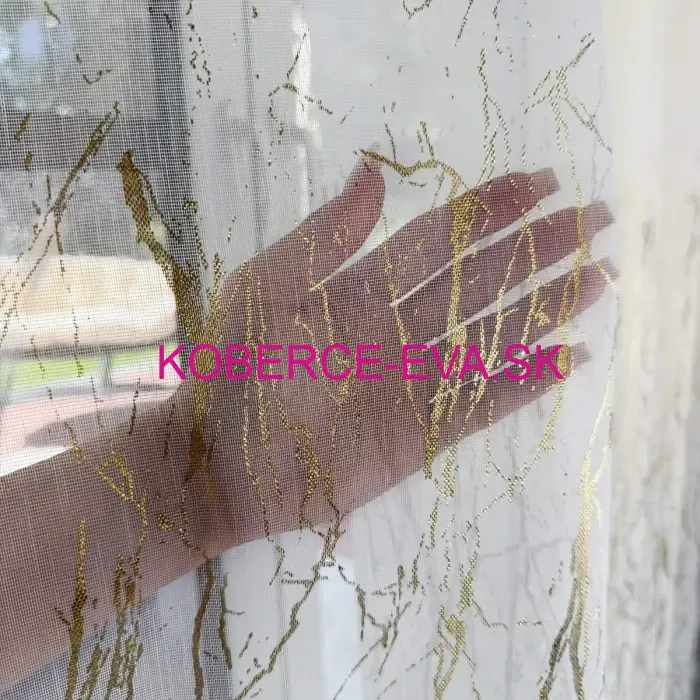 Záclona 0081-z biela s potlačou výška 300cm 