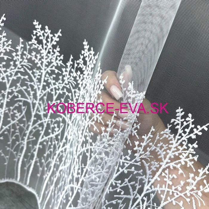 Záclona 121458 biela s výšivkou výška 280cm 