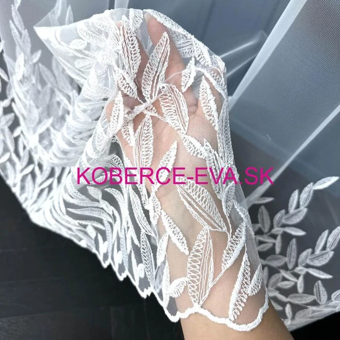 Záclona 121459 biela s výšivkou výška 280cm 