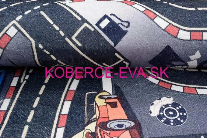 Detský hrací koberec Autá šedý