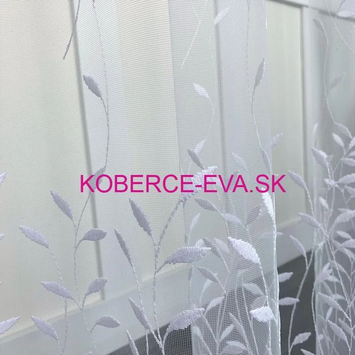 Záclona 24829-a biela s výšivkou výška 160cm 