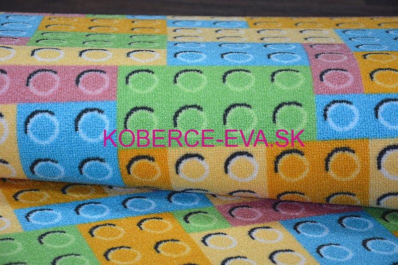 Detský kusový koberec Kocky-stavebnica