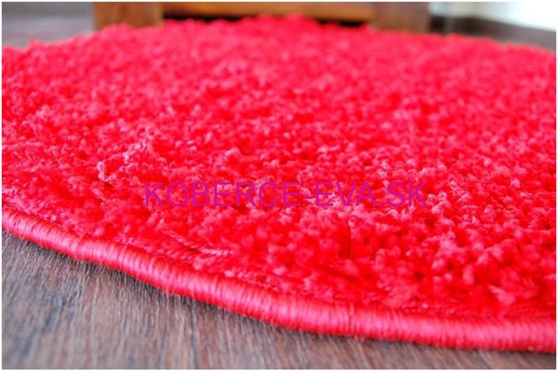 Koberec Shaggy Parisian červený kruh