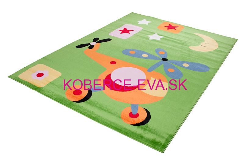 Detský koberec Happy vrtuľník zelený