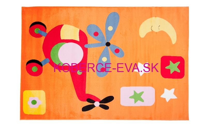 Detský koberec Happy vrtuľník oranžový