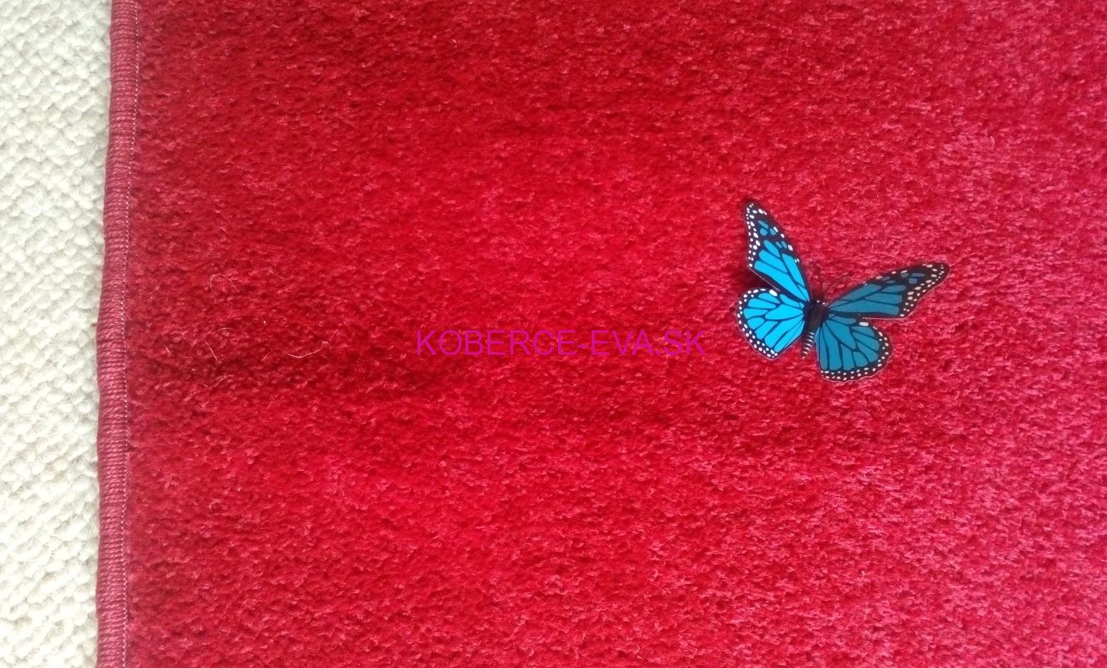 Behúň koberec Velúr červený tmavý - vínový