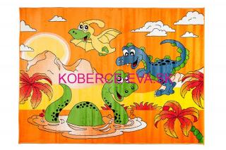 Detský koberec Happy Dinosaury oranžový
