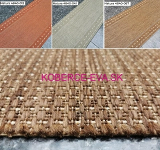 Bouclé behúne koberce Natura 4840/012,041,087 tehlový, zelený a hnedý