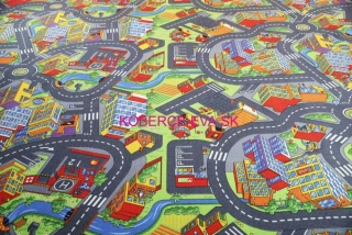 Metrážový detský koberec Road City 97