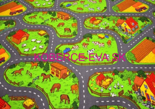 Detský hrací koberec metráž Farma new
