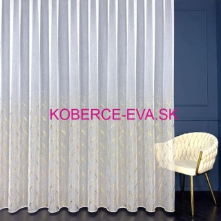 Záclona 89501 biela s potlačou výška 300cm