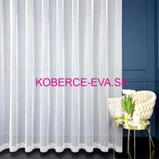 Záclona 25096 biela s výšivkou výška 280cm