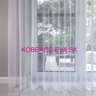 Záclona 45287 biela s výšivkou výška 280cm